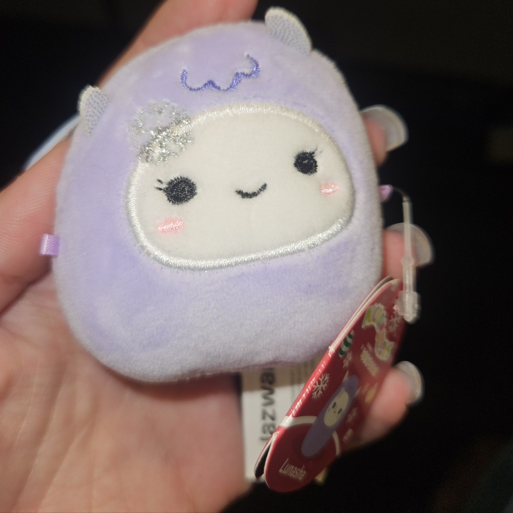 NWT Squishmallows Lunasha The Lavender Yeti Micromallow Holiday Mini